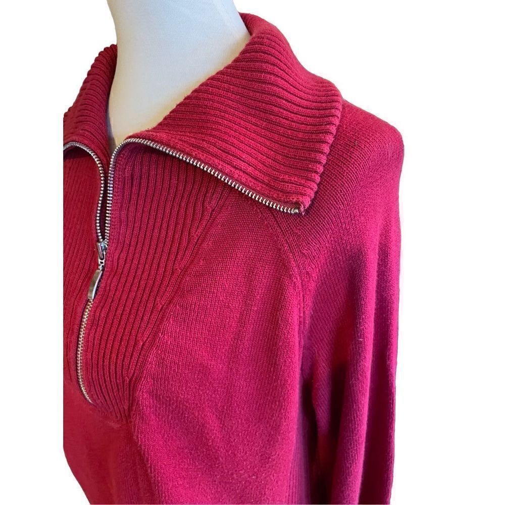 Eddie Bauer Red Half Zip Long Sleeve Sweater XL - Picture 10 of 11